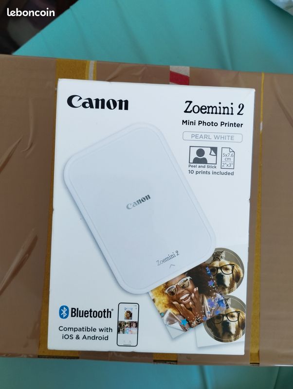 Canon Zoemini 2 Kit Imprimante Photo Portable Bluetooth – Impressions Instantanées ZINK Sans Encre, Blanc + 30 Feuilles