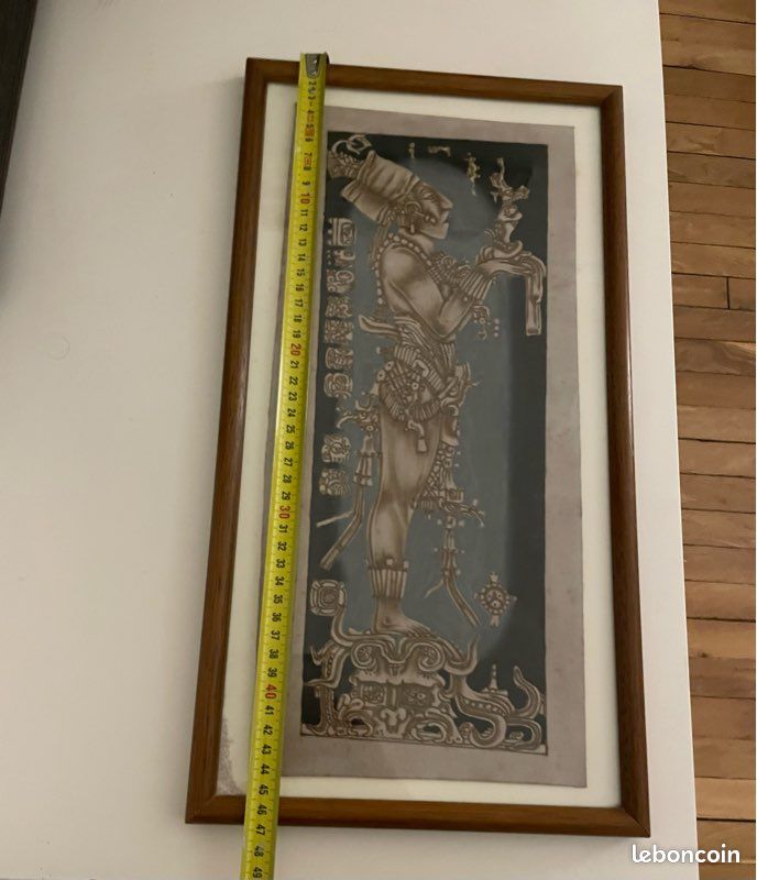 Œuvre maya précolombienne mexicaine encradree (image 5)