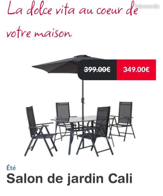 Set table + 3 chaises+ parasol (image 1)