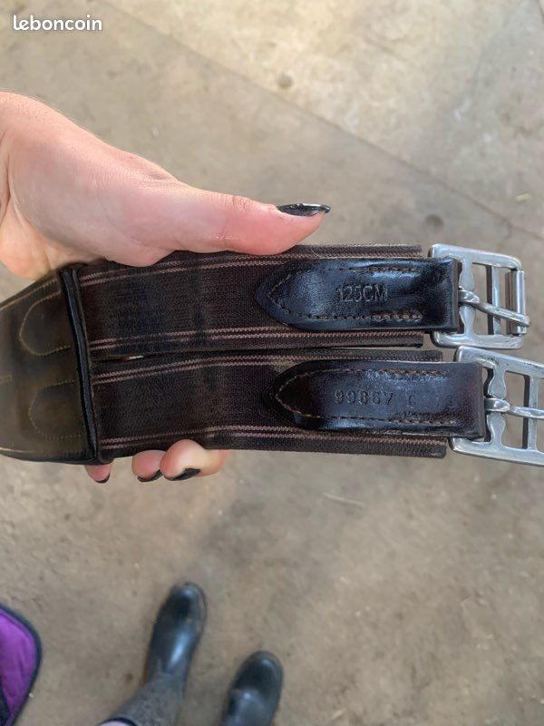 Sangle cuir marron 125cm (image 2)