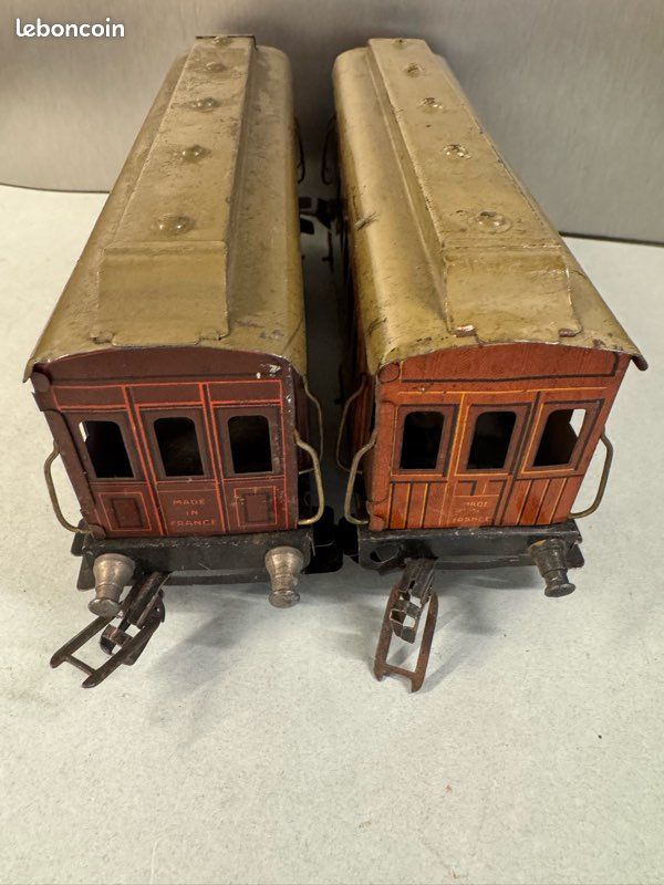 Ancien Wagon Grumier En Bois échelle O – Chemin De Fer Le Rapide L.R. – Jouet Train Vintage