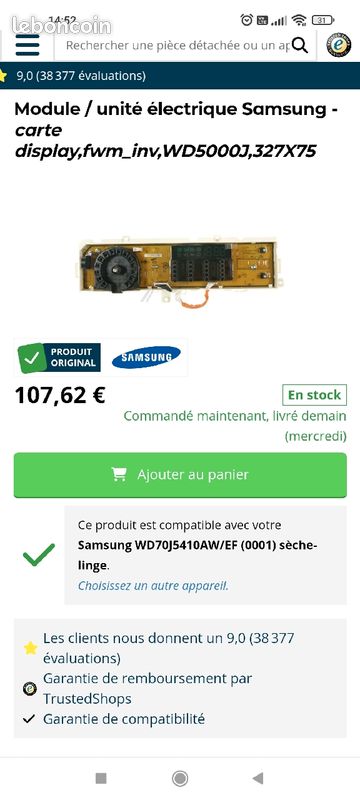 Pièce machine a laver Samsung (image 4)
