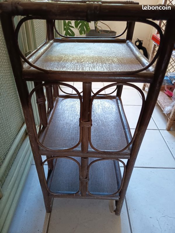 Étagère en rotin vintage (image 2)