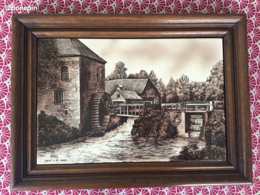 Tableau peinture sur céramique /Moulin à eau (image 4)