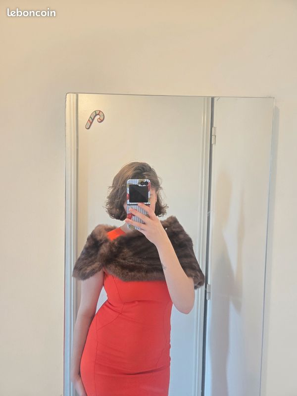 Capeline (petite Cape) En Vison - Taille 42, Couleur Beige - Neuf Sans étiquettes, Made In France