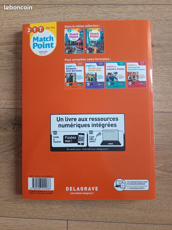Match Point Anglais bac pro - Delagrave livre manuel scolaire NEUF (image 3)