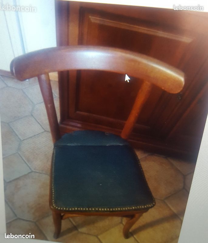 Chaise de Bureau bois et cuir Vintage Style Baumann (image 1)