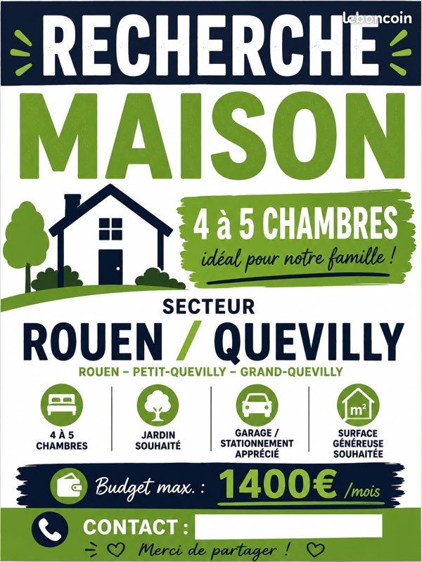 Maison 5 pièces 110 m² · à Rouen · 110 m² · 1 400 €
