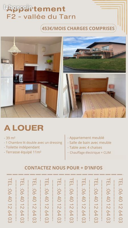 Appartement 2 pièces 39 m² · à Trébas · 39 m² · 453 €