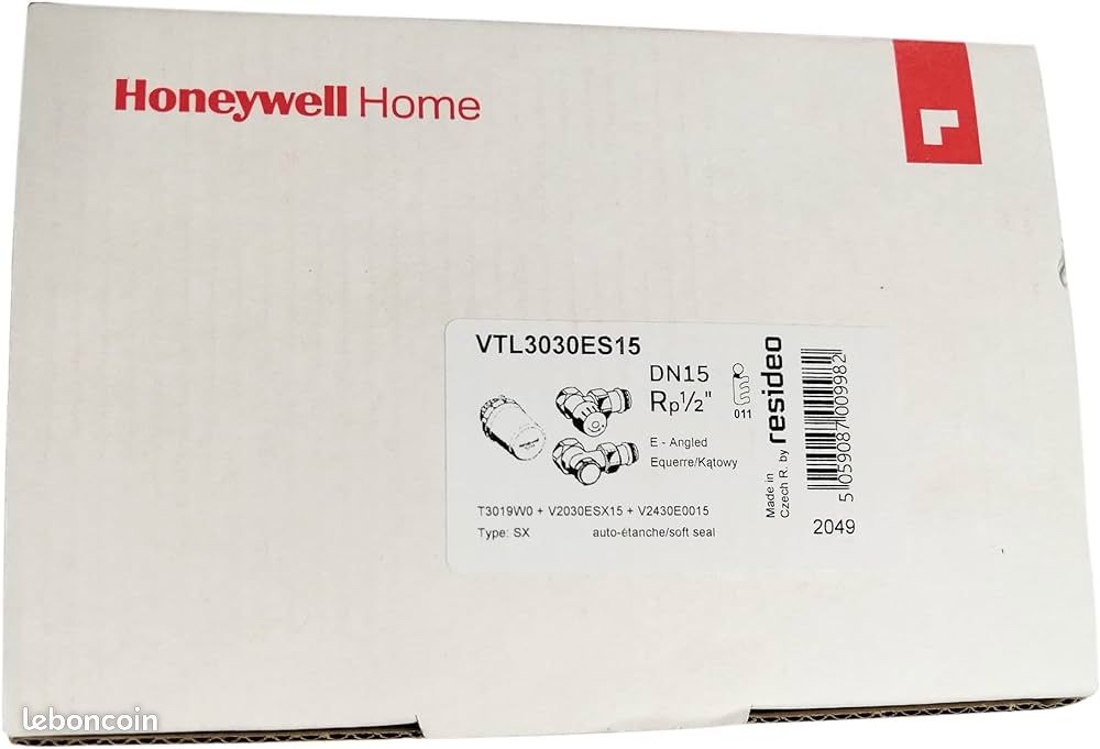 Kit complet HONEYWELL corps et tete thermostatique équerre et équerre inversé (image 2)