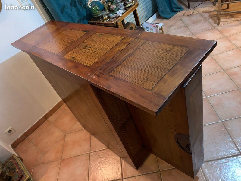 Bar pliant en bois massif & marqueterie (image 7)