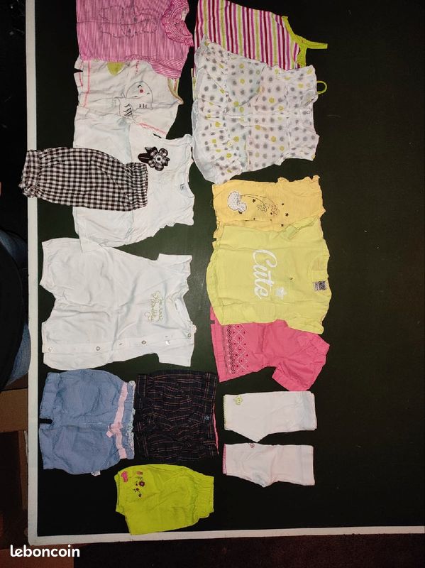 Tee-shirts combishort robes leggings courts Lot 3 mois (image 1)