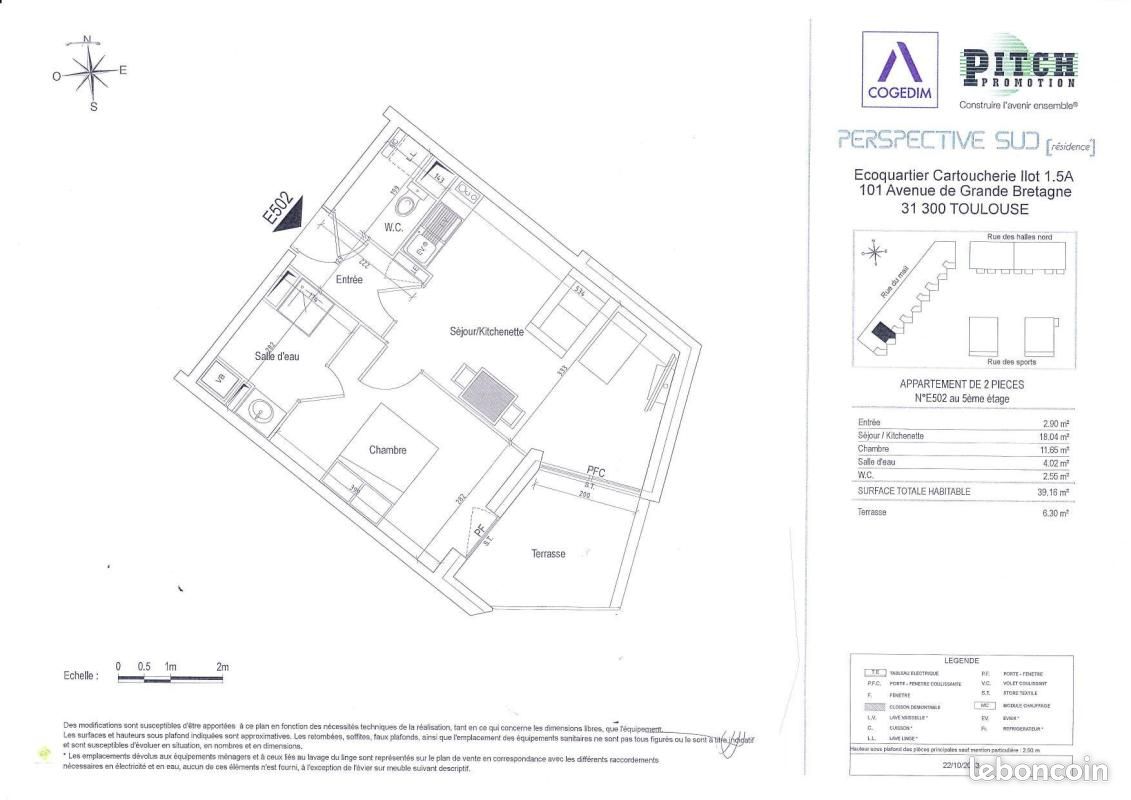 Appartement 2 pièces 39 m² · à Toulouse · 39 m² · 638 €/mois