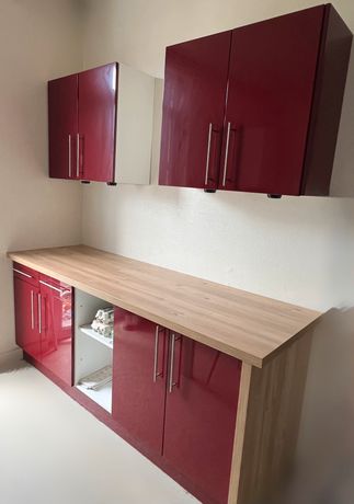 Meuble de cuisine colonne four et rangement rouge laqué L 60 x H 200 cm
