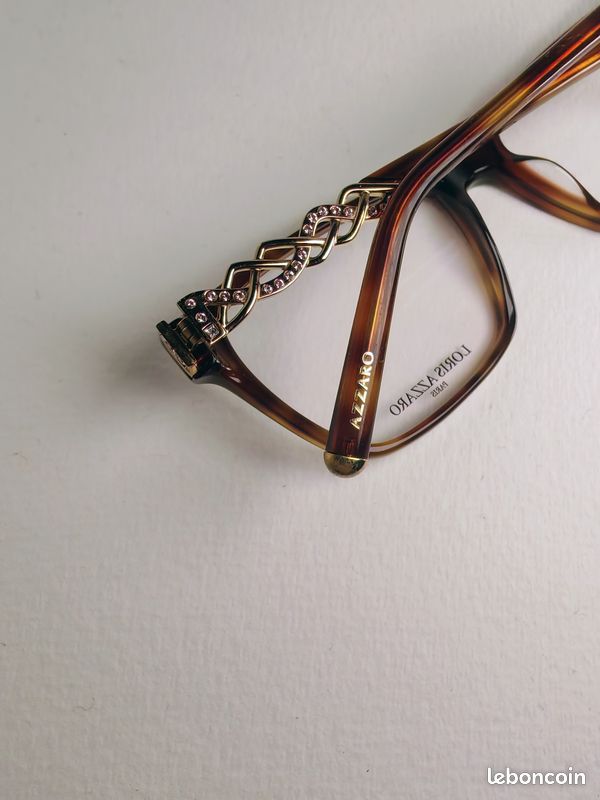 Monture De Lunettes De Vue LORIS AZZARO Modèle 864 41 - Métal Doré Marron - Neuf Sans étiquettes
