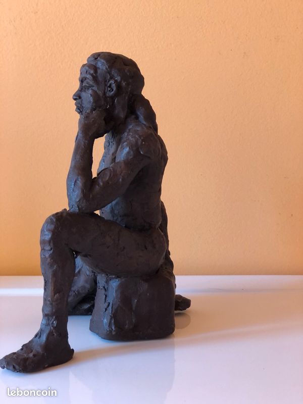 Statuette homme noir argile cuite (image 2)