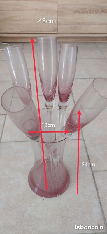 Lot de 6 flûtes à champagne + seau verre urgent (image 1)