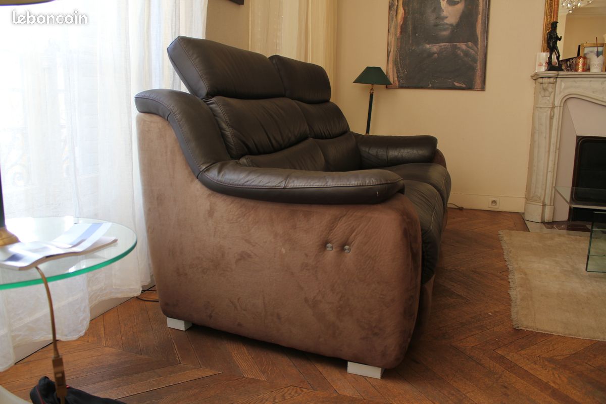 1 canapé en cuir URGENT CAUSE DÉMÉNAGEMENT (image 2)