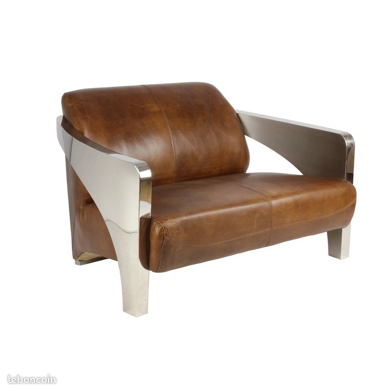 Canapé Cuir et inox nf (image 1)