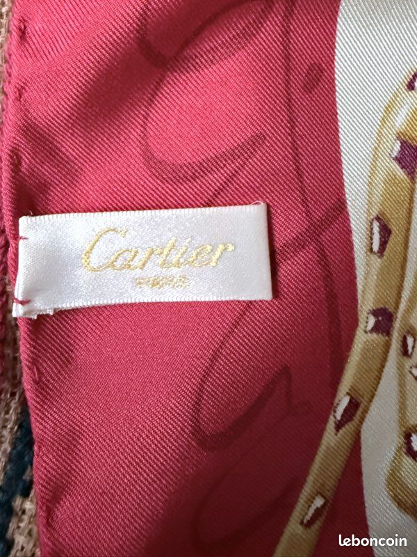 FOULARD CARRÉ CARTIER PANTHÈRE Soie 66cm VINTAGE 2002 | NEUF AVEC BOÎTE et DOCS (image 9)