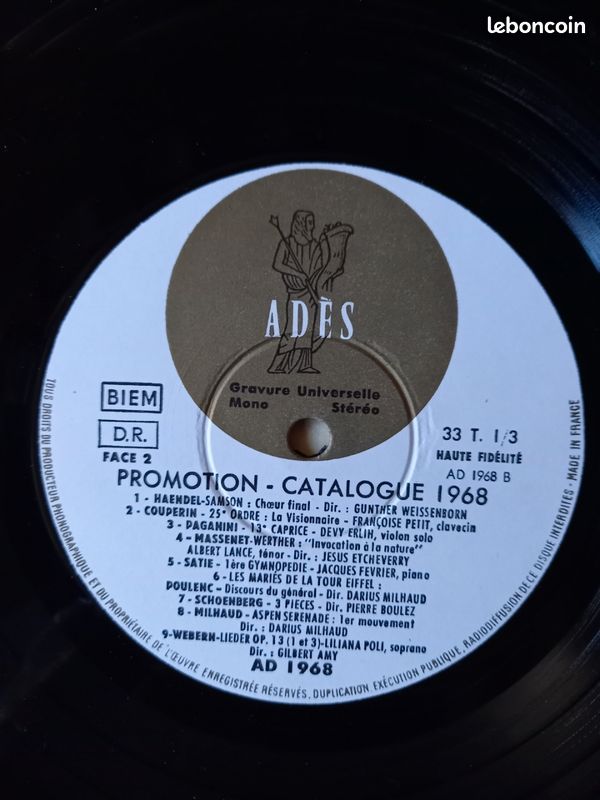A d 1968 promotion catalogue 33t vinyle (image 4)
