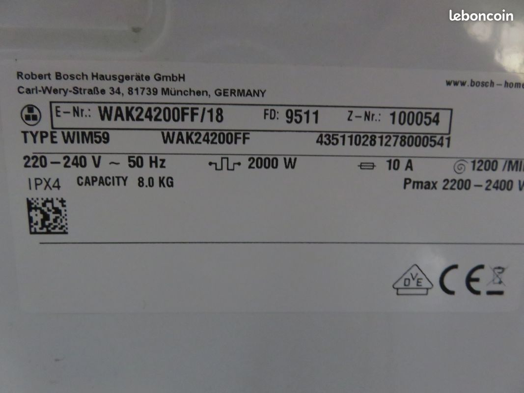 Panneau de commande lave linge bosch (image 5)