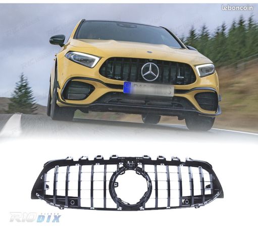 Calandre Avant Look AMG GT Noir Pour Mercedes Classe A W177 (2018-2022) – Compatible Caméra, Style Agressif