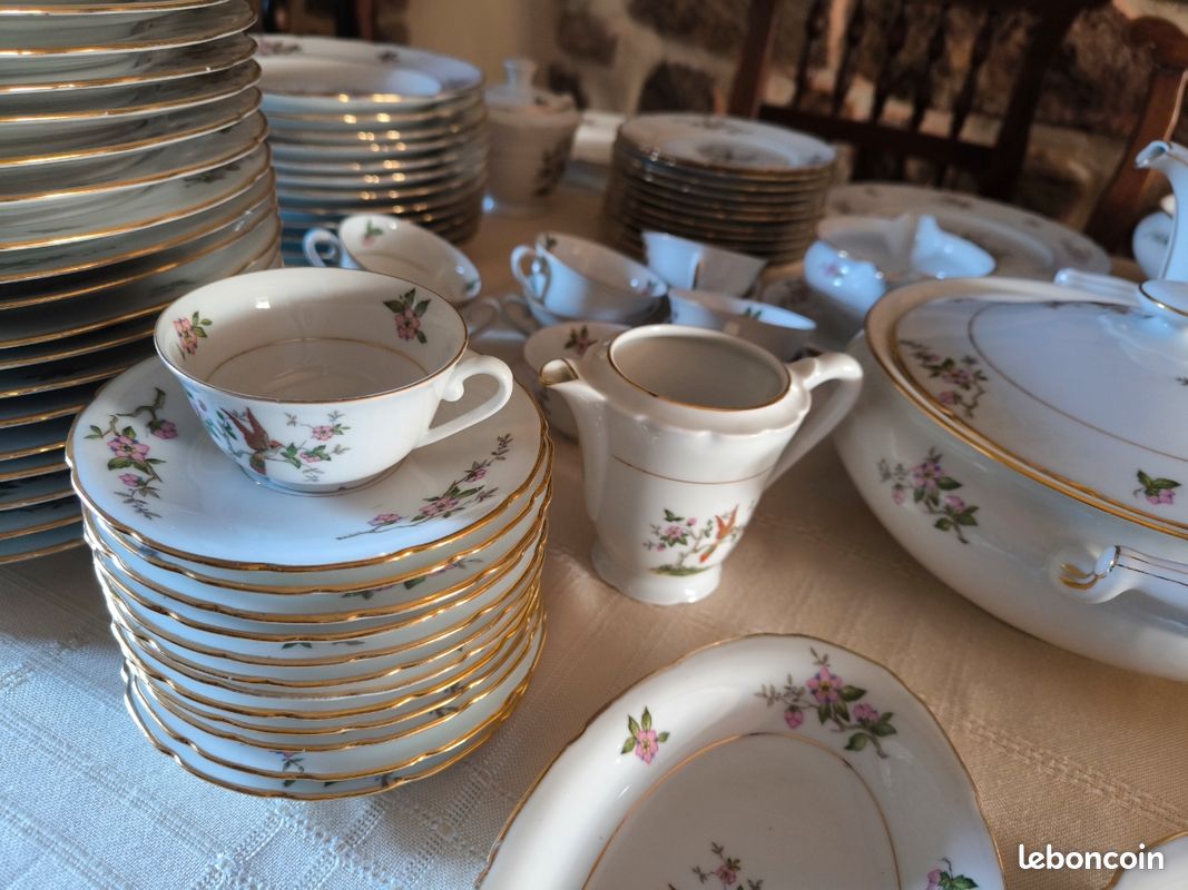ation Service de vaisselle ancien porcelaine de limoges bernardeau