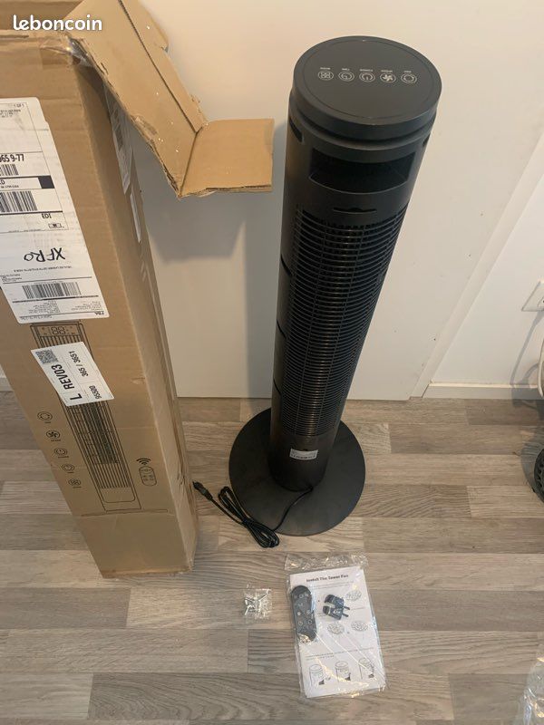 NEUF] Ventilateur tour silencieux Curvaop 84cm + télécommande, affichage Led, 5 modes 6 vitesses - Électroménager