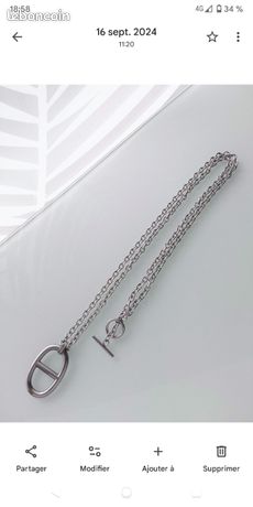 Collier Chaîne Ancre Marine En Acier Inoxydable Doré - Longueur 80 Cm - Neuf Avec étiquette
