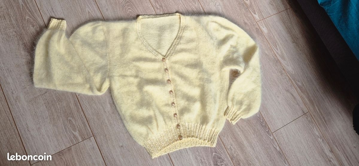 Pull Anny Blatt Pure Laine Beige Avec Motifs Ton Sur Ton – Très Bon état, Léger Et Poilu