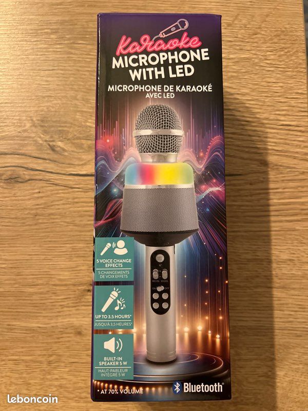 Microphone De Karaoké, Microphone Bluetooth Sans Fil Pour Enfants, Portable Karaoké Cadeau