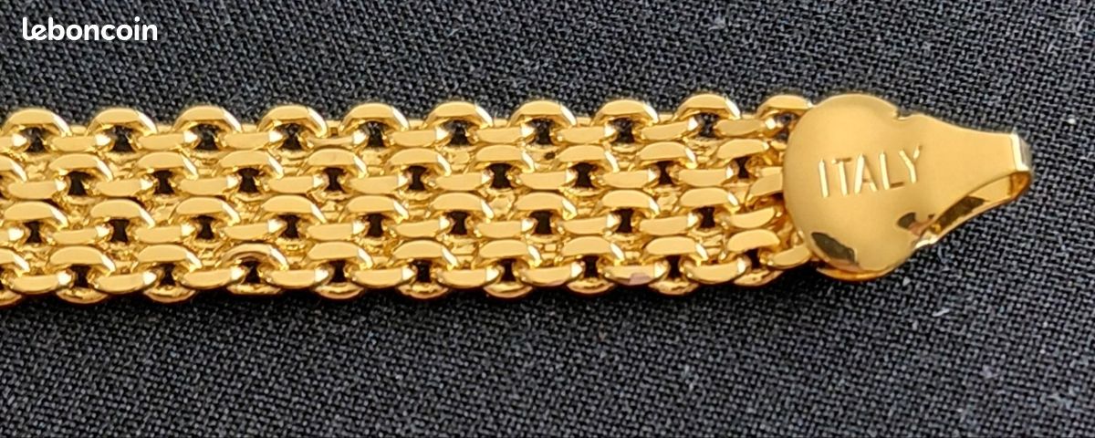 Bracelet femme en metal doré. Maille américaine. Neuf (image 3)