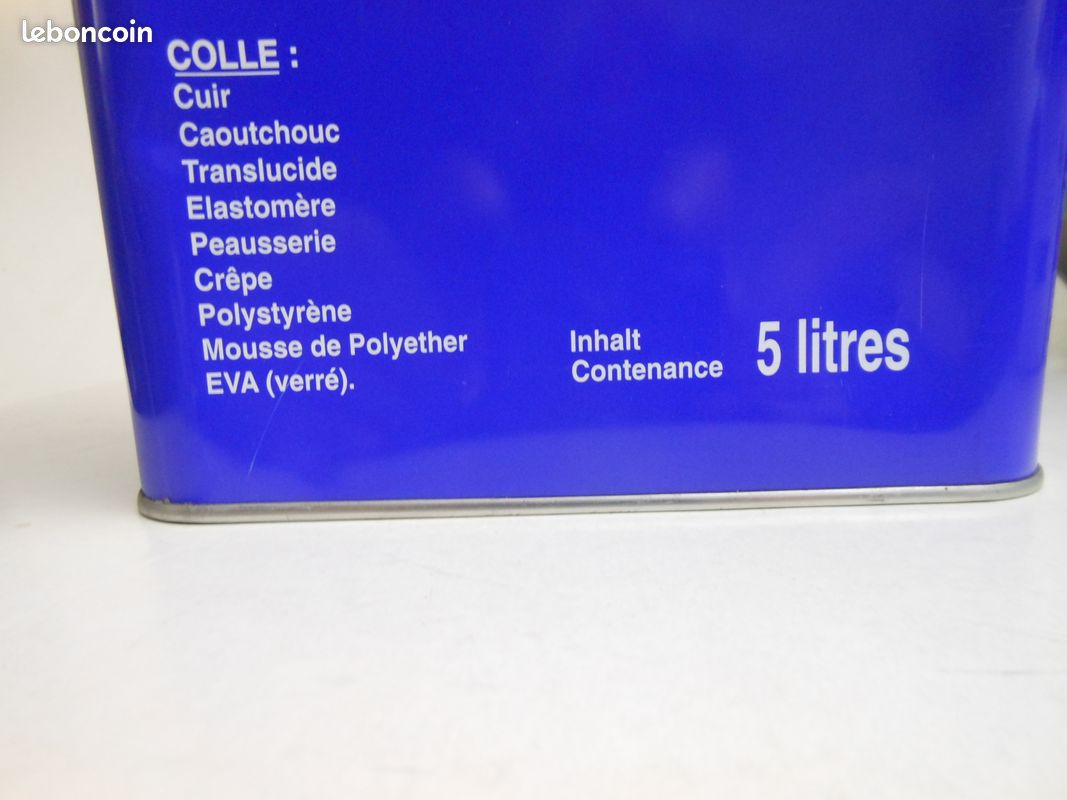 Colle Cordonnerie Pour cuir, caoutchouc, élastomère, crèpe, Polystyrène 5 litres (image 2)