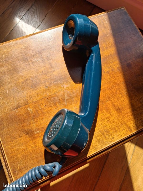 Téléphone Vintage Socotel Années 80 - Bleu, Cadran Rotatif - Fonctionne