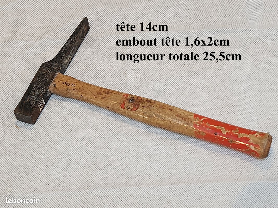Ancien Marteau De Frappe Douce – Acier – 28 Cm – Outil De Collection