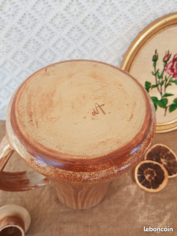 Cafetiere, carafe en grès signée vintage (image 12)