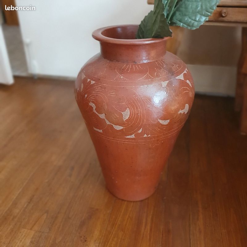 Grand vase décoratif terre cuite (image 1)