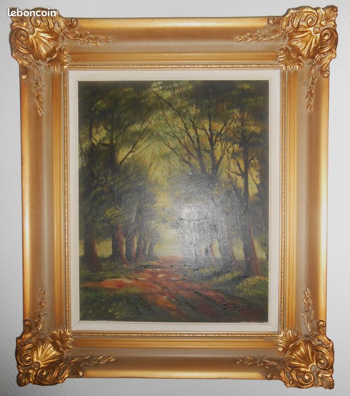 Tableau toile peinture ancienne signé 71x61 (image 2)