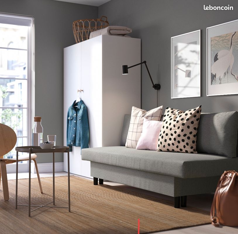 Canapé Ikea Alvdalen gris convertible très bon état (image 1)
