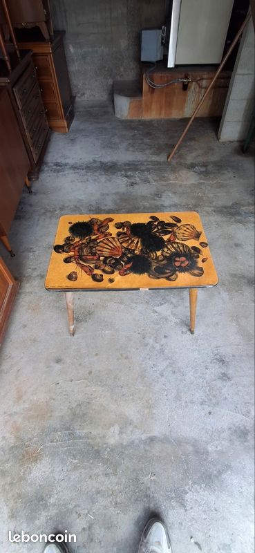 Table basse avec dessin coquillage (image 1)
