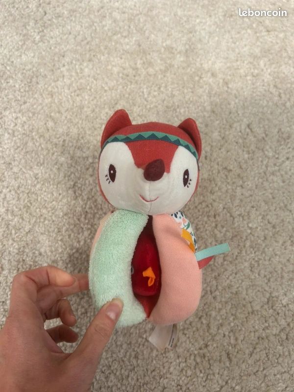 Jeu bébé - peluche hochet à poignées Alice la renarde - lilliputiens - naissance (image 1)