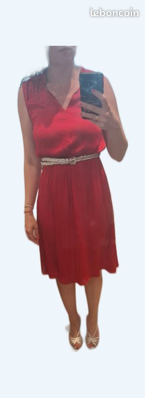Robe monoprix satinée rouge Vêtements