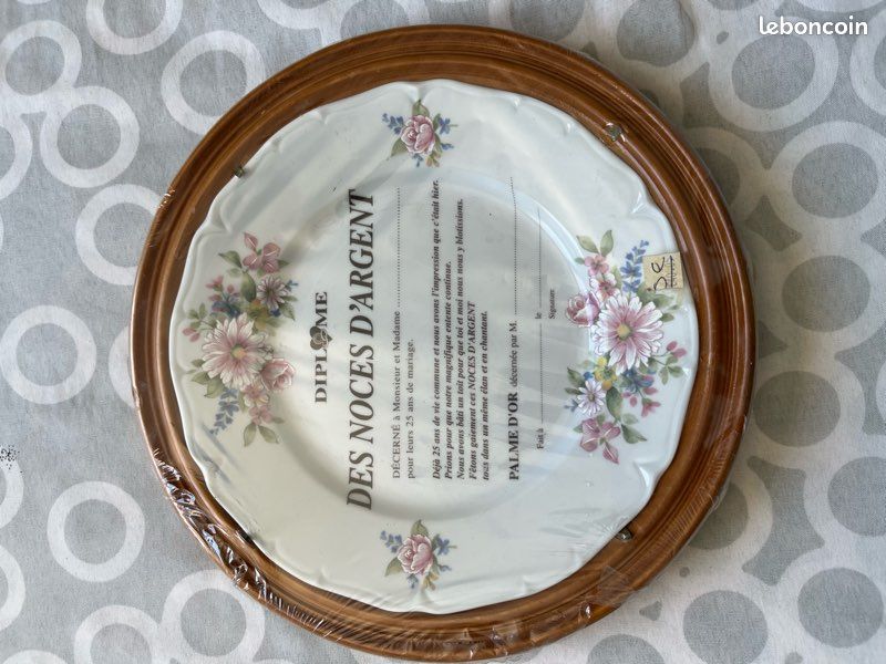 Assiette diplômé noces d’argent (image 1)