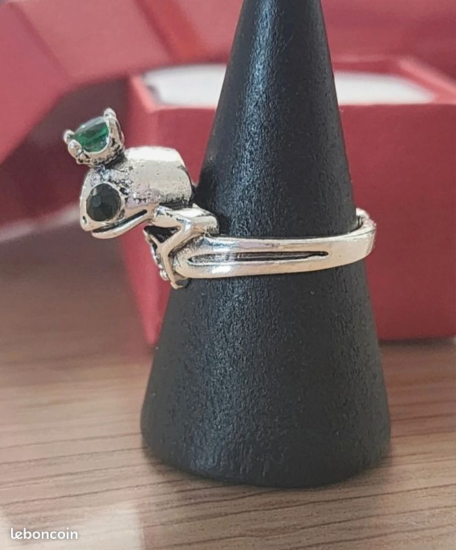 Bague Ancienne En Argent Massif – Forme Grenouille/crapaud – Taille 50 – Occasion