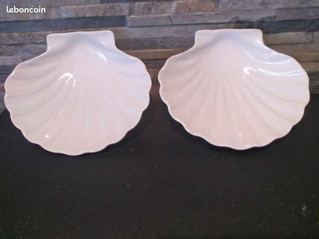 6 coquilles St Jacques porcelaine blanche (image 3)