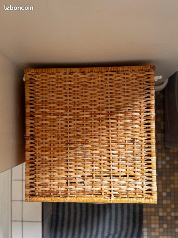 Panier à linge, intérieur tissu, rotin, 80 l (image 5)