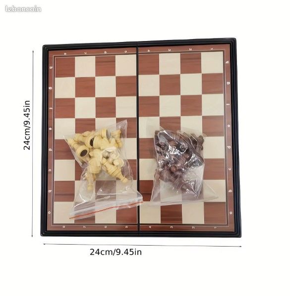 Échiquier Magnétique 24x24 cm – Jeu d’Échecs Pliable – Neuf Sous Boîte – Enfant & Voyage (image 6)
