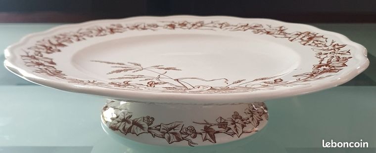 Rare Brown westhead moore Majolique Jeu Tarte Plat