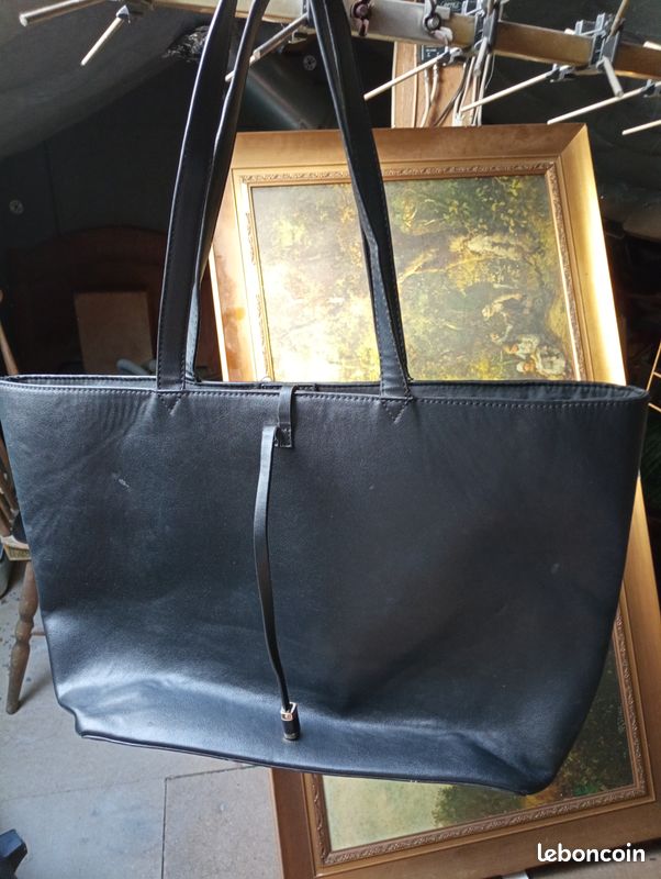 Q) Grand sac à main noir cuir Marque Anna Field EXEPTIONNEL état neuf (image 13)